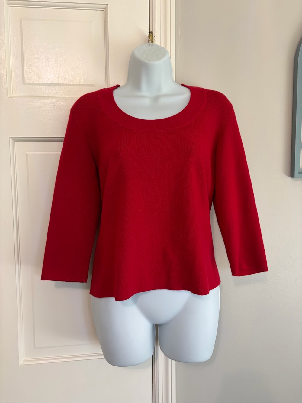 New York & Company Vibrant Red Crewneck Sweater